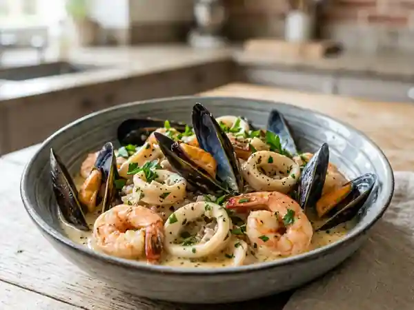 Poêlée de la mer flambée au whisky et crème - Photo de présentation