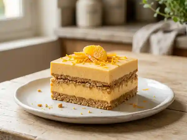 Pavé fondant aux petits beurre et orange - Photo de présentation