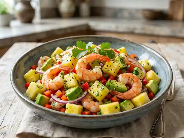 Salade Tropicale Crevettes et Ananas Frais - Photo de présentation