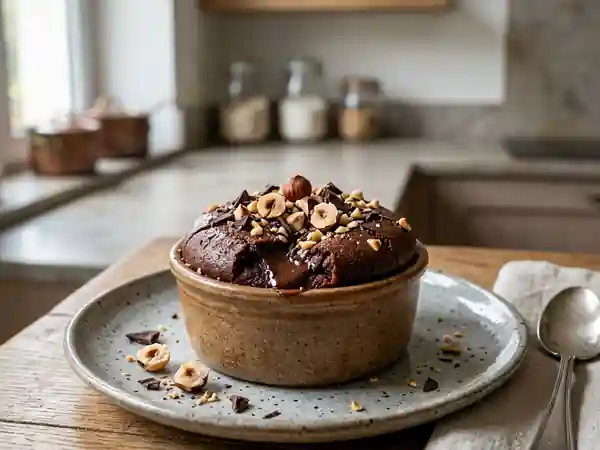 Fondant intense chocolat et noisettes - Photo de présentation
