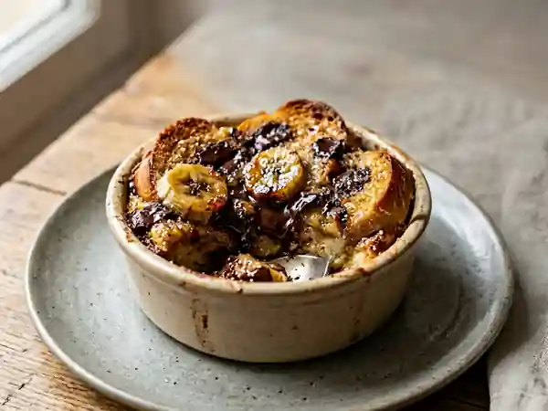 Délice fondant de pavé à la banane et chocolat noir - Photo de présentation