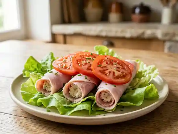 Roulés de jambon fondants au fromage frais - Photo de présentation