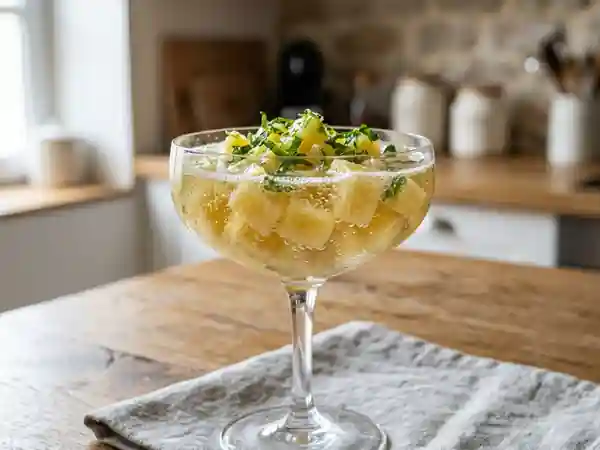 Délice Frais d'Ananas au Champagne : Recette Raffinée et Légère - Photo de présentation