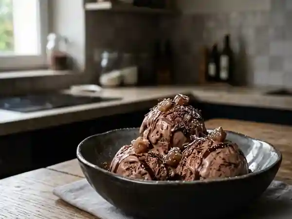 Parfait glacé chocolat et marron onctueux - Photo de présentation