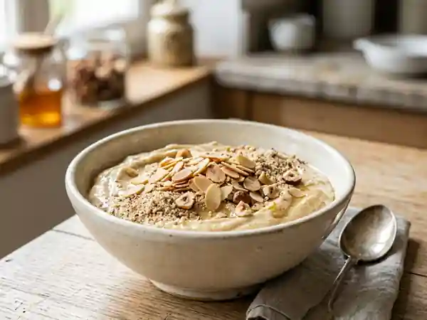 Délice gourmand au miel et noisettes en poudre : douceur et croquant - Photo de présentation