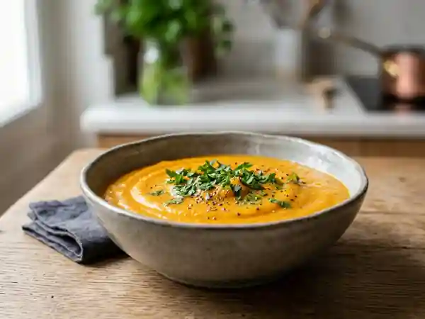 Velouté de carottes onctueux à la crème - Photo de présentation