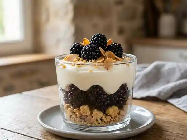 Verrine aux mûres fraîches et sablés croquants - Photo de présentation