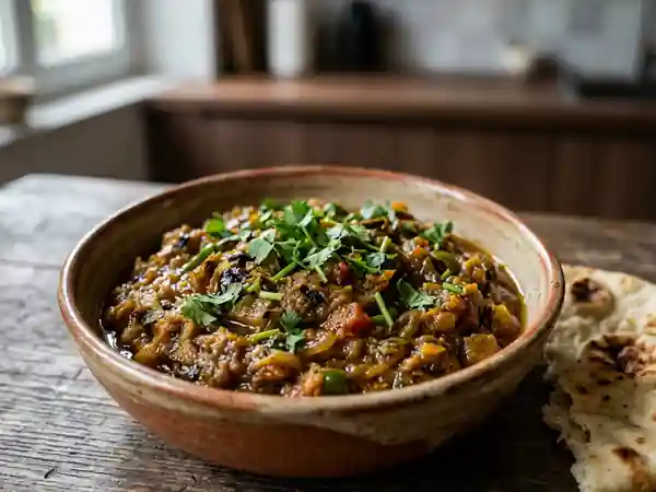 Délicieuse Aubergine Indienne Baigan Bharta : Recette Authentique et Savoureuse - Photo de présentation