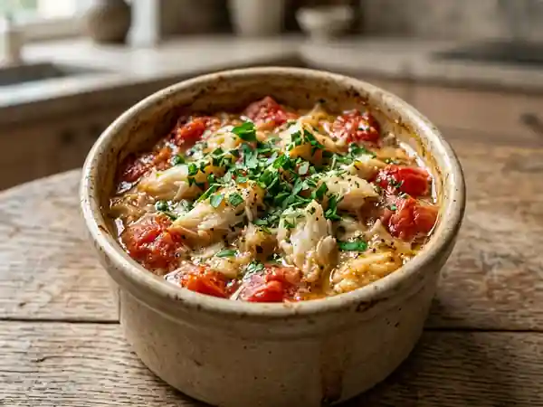 Délicieuse Cocotte de Crabe à la Tomate et au Vin Blanc - Photo de présentation