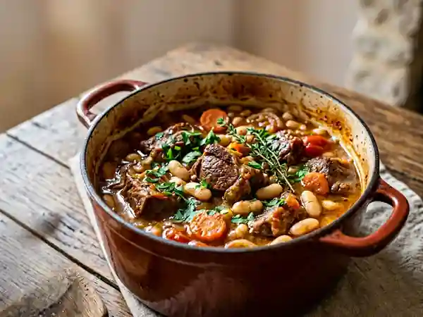Mouton fondant et haricots à l'ancienne - Photo de présentation