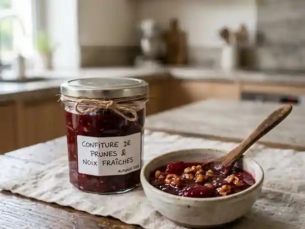 Confiture fondante prunes et éclats de noix - Photo de présentation