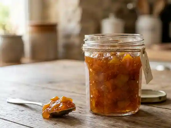 Confiture de rhubarbe acidulée aux abricots - Photo de présentation