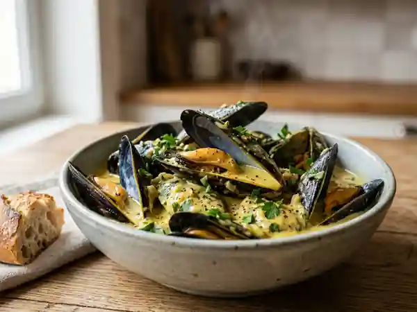Crème de Moules au Curry Fondante - Photo de présentation