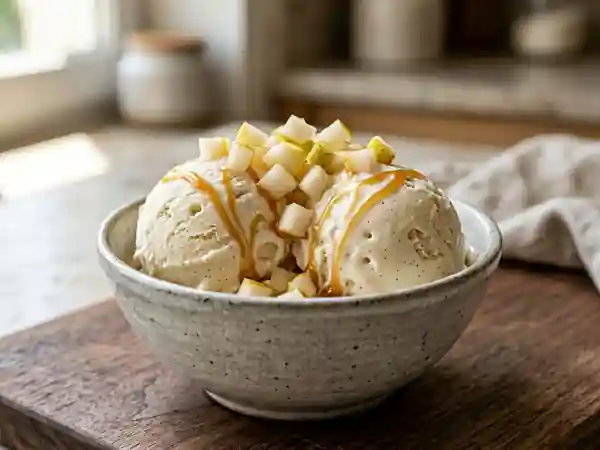 Crème glacée fondante à la poire vanillée - Photo de présentation