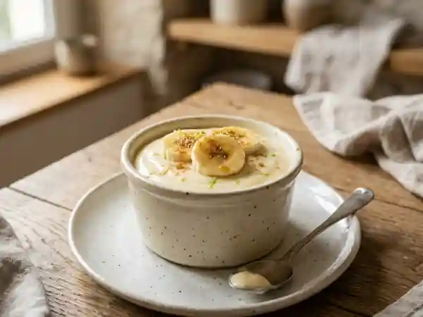 Délicieuse Crème Onctueuse à la Banane pour Dessert - Photo de présentation