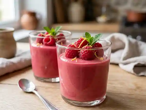 Délicieuse Crème Onctueuse aux Framboises Fraîches - Photo de présentation