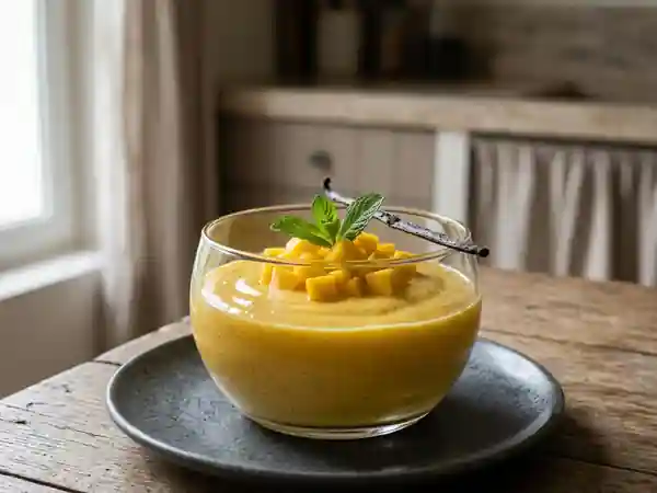 Crème de mangue soyeuse à la vanille - Photo de présentation