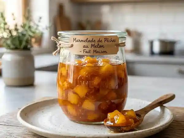Marmelade fondante pêche, melon et vanille - Photo de présentation
