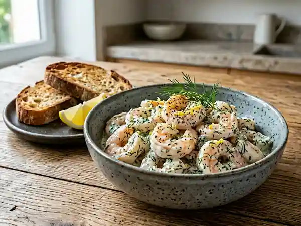 Délicieuse Mêlée de Crevettes à l'Aneth Frais - Photo de présentation