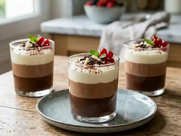 Mousse fondante aux trois chocolats - Photo de présentation