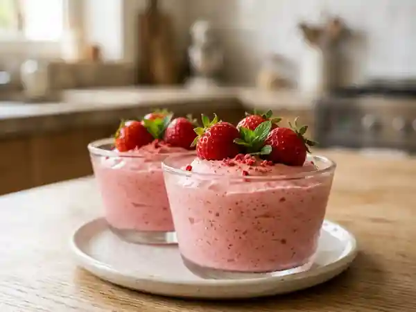 Nuage de fraises fraîches et onctueux - Photo de présentation