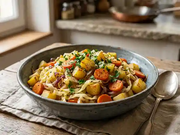 Délicieuse Poêlée de Chou, Pommes de Terre et Carottes à la Façon de Madou - Photo de présentation