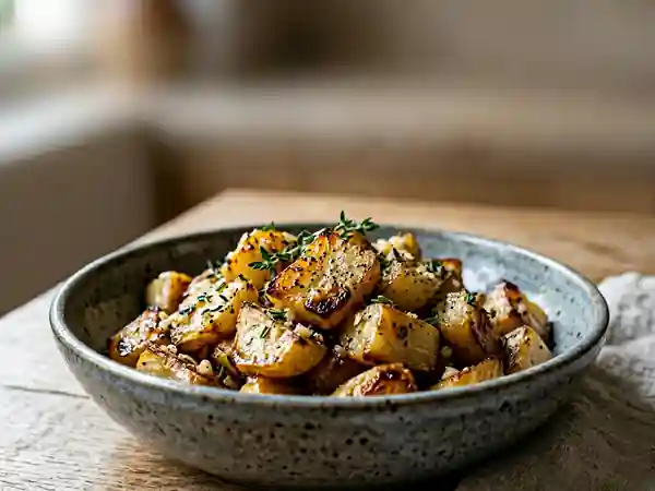 Délicieuse recette de cerfeuil tubéreux rôti au four - Photo de présentation