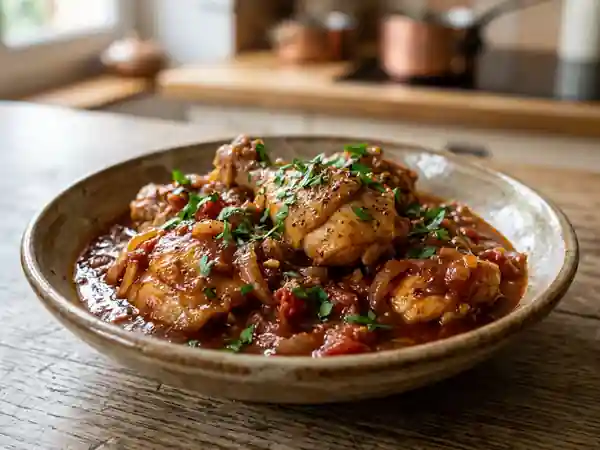 Krikwy de poulet fondant aux tomates fraîches - Photo de présentation