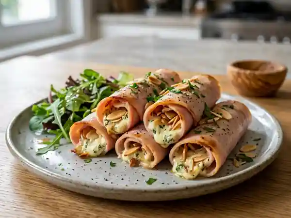 Roulades de jambon fondues aux amandes grillées - Photo de présentation