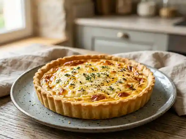 Tarte onctueuse au chèvre frais et miel - Photo de présentation