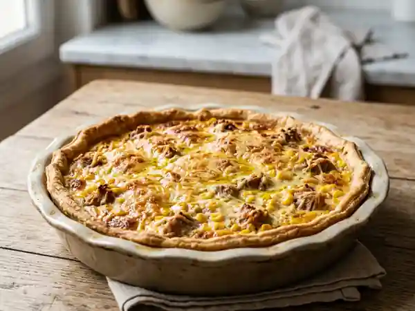 Délicieuse tarte au thon et maïs : recette facile et gourmande - Photo de présentation