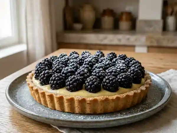 Tarte aux mûres et crème onctueuse - Photo de présentation