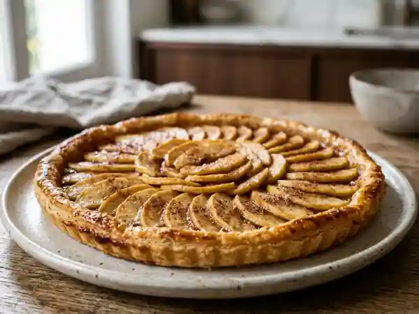 Délicieuse tarte aux pommes à la cannelle maison - Photo de présentation