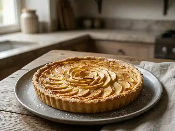 Tarte aux pommes fondante et fromage blanc - Photo de présentation