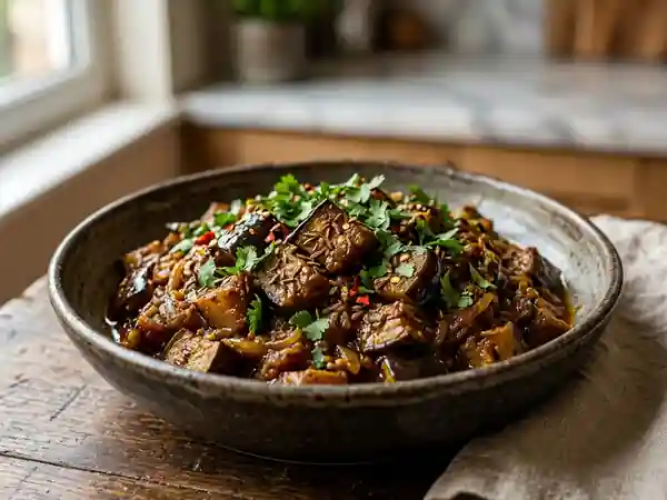 Délicieuses Aubergines aux Épices Indiennes : Recette Facile et Savoureuse - Photo de présentation