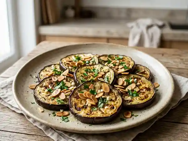 Délicieuses Aubergines Rôties aux Amandes Croquantes - Photo de présentation