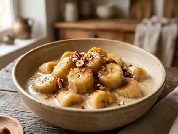 Bananes fondantes au lait de coco vanillé - Photo de présentation