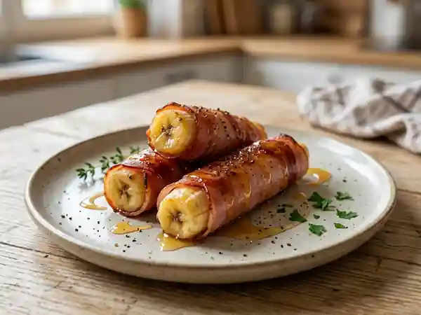 Roulés de bananes au jambon caramélisés - Photo de présentation