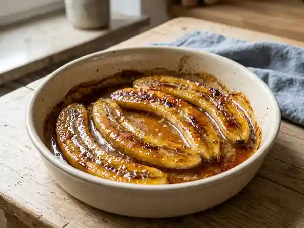 Bananes fondantes au miel et cannelle - Photo de présentation