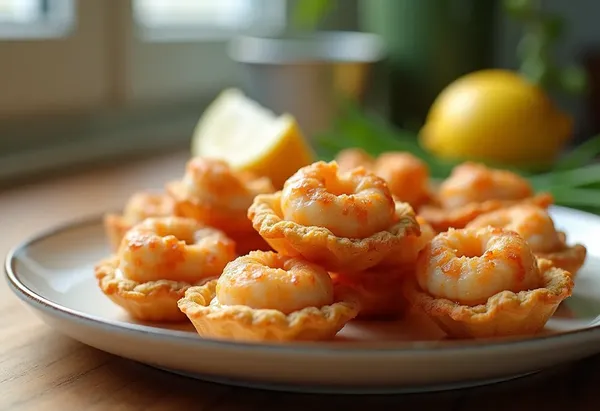 Délicieuses bouchées croustillantes aux crevettes pour apéritif