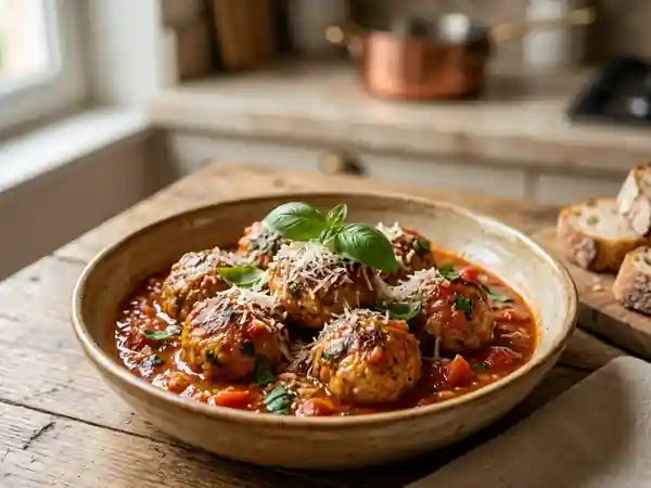 Boulettes de veau fondantes au parmesan - Photo de présentation