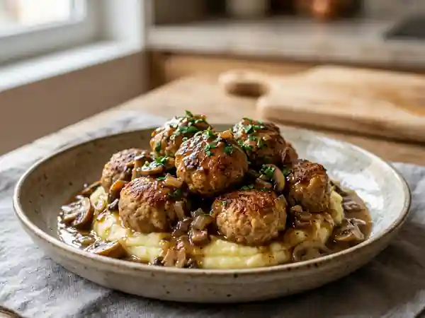 Boulettes de veau fondantes aux champignons - Photo de présentation