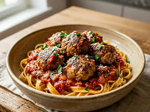Délicieuses boulettes de viande maison à la sauce tomate onctueuse - Photo de présentation