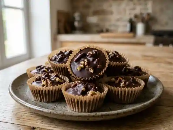 Délicieuses caissettes de chocolat aux noix maison - Photo de présentation