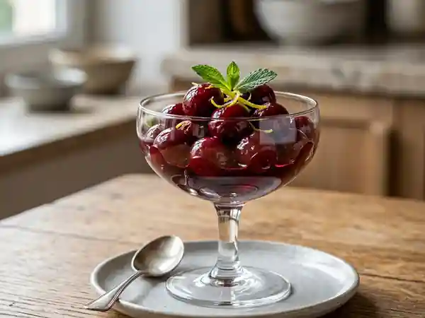 Cerises fondantes macérées au Kirsch - Photo de présentation