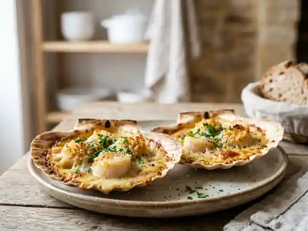 Délicieuses Coquilles Saint-Jacques à la Dunkerquoise - Photo de présentation