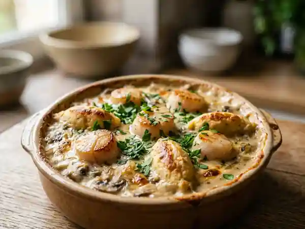 Gratiné de Saint-Jacques et Quenelles Crémées - Photo de présentation