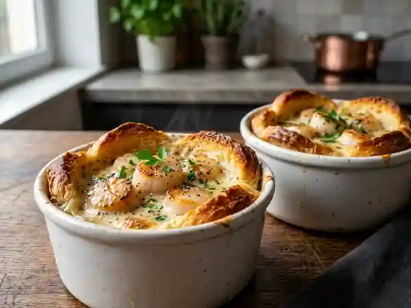 Saint-Jacques fondantes en brioche croustillante - Photo de présentation
