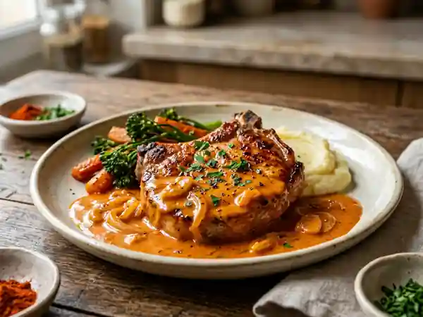 Côtes de porc fondantes à la crème de paprika - Photo de présentation