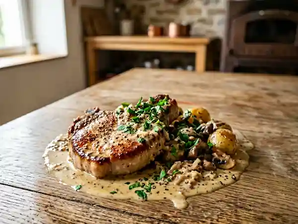 Délicieuses Côtes de Porc Ardennaises Grillées à la Sauce Maison - Photo de présentation